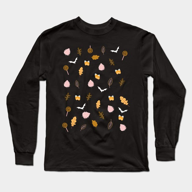 Fall Pattern Long Sleeve T-Shirt by Double E Design